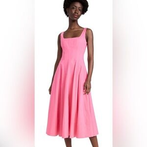 STUAD Size 2 • Pink Sleeveless Cotton A-Line Midi Wells Dress.